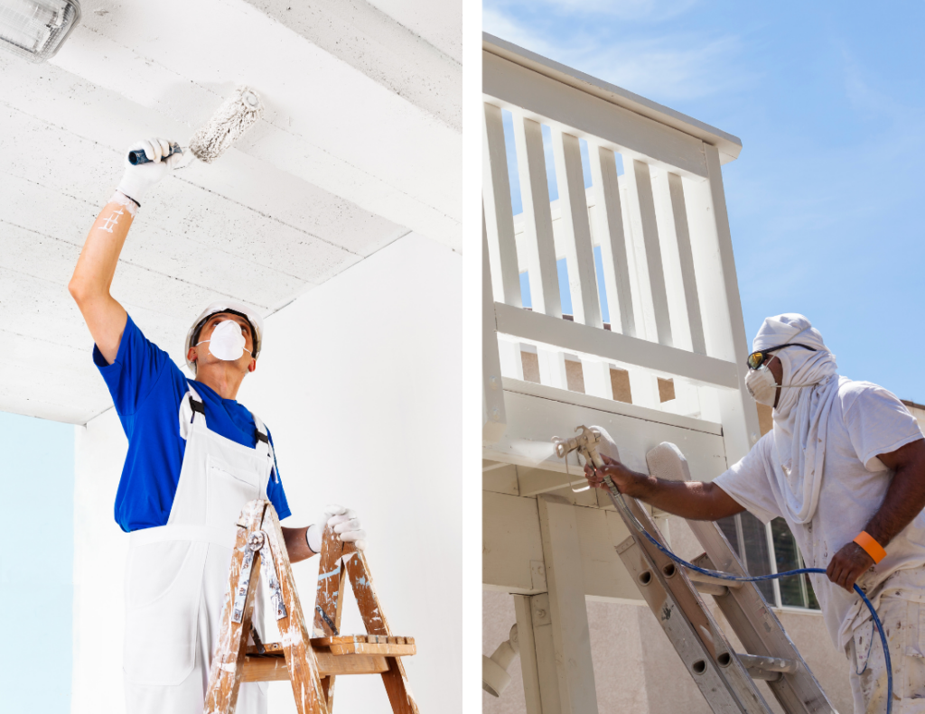 roller painting vs spray painting