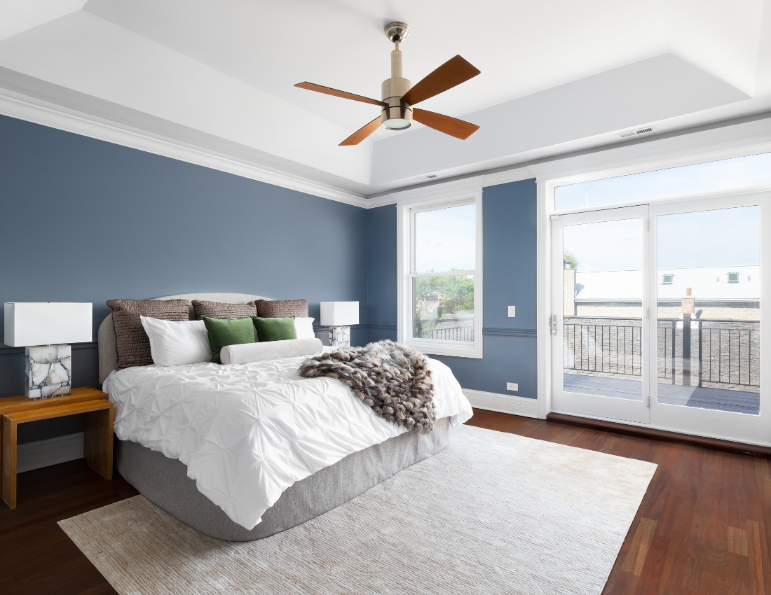 bedroom interior painting project- different paint sheen